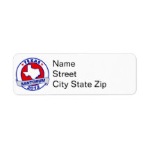 Rick Santorum Texas Custom Return Address Label