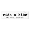 ride a bike 1 bumper stickers