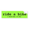 ride a bike 2 bumper stickers