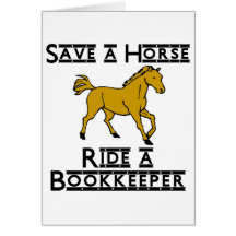 ride a bookkeeper greeting cards
