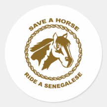 Ride A Senegalese Round Stickers