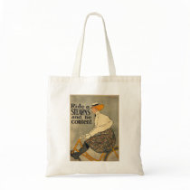 Ride a Stearns Bicycle and be content 1896 Tote Bags