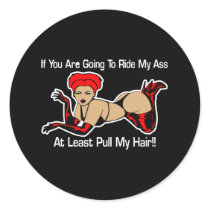 Ride Ass Pull Hair Black Stickers