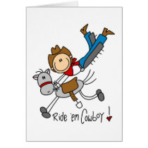 Ride 'Em Cowboy Stick Figure Card by stick_figures Ride 'Em Cowboy Stick Figure Card