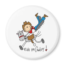 Ride 'Em Cowboy Stick Figure Magnet