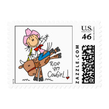 Ride Em Cowgirl T-shirts and Gifts Stamps