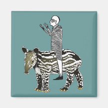 Ride em' tapir fridge magnet