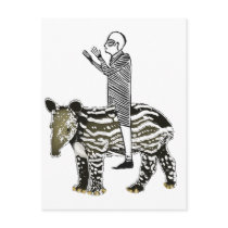 Ride em' tapir post card