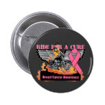 Ride For a Cure - Breast Cancer Pinback Buttons