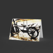 Ride my bike - sepia retro look cards