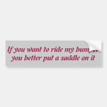 Ride my bumper sticker