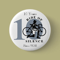 Ride of Silence 10th Annual Commemoration Button buttons