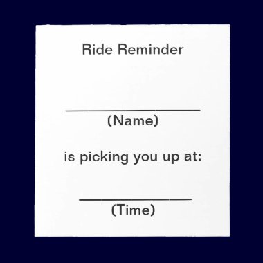 Ride Reminder notepads