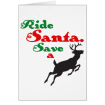 Ride Santa Save a Reindeer Card cards