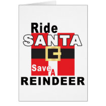 Ride Santa Save a Reindeer Card