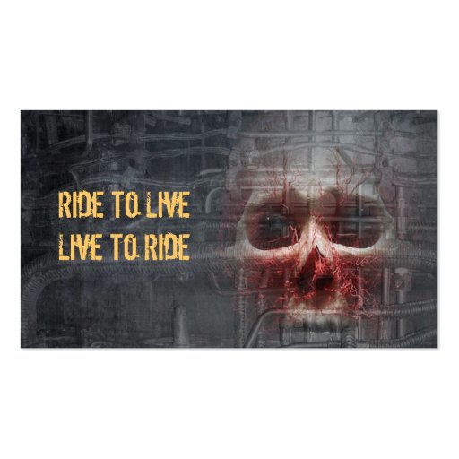 Ride To Live Business Cards (back side)