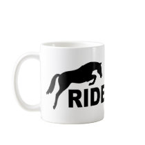 RIDE with Jumping Horse (black) mugs
