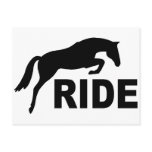 RIDE with Jumping Horse (black) Post Cards
