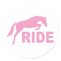 RIDE with Jumping Horse (pink) stickers