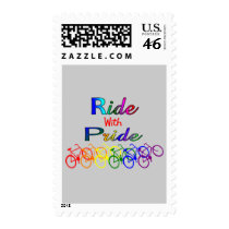 Ride With Pride Gay Lesbian Cyclist Gifts postage