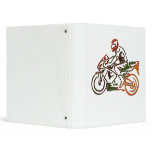 Rider on Motorcycle Rainbow Metallic Vinyl Binder
