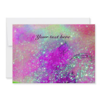 RIDERS  IN THE NIGHT,blue purple,pink sparkles Personalized Invitations