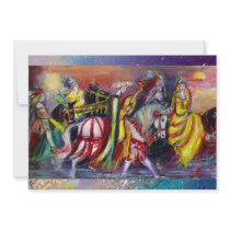 RIDERS  IN THE NIGHT ,blue sparkles Invitations