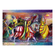RIDERS  IN THE NIGHT ,blue sparkles Invitations