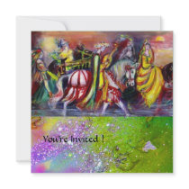 RIDERS IN THE NIGHT ,pink purple green sparkles Custom Announcements