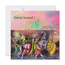 RIDERS IN THE NIGHT ,pink purple green sparkles Custom Invitations