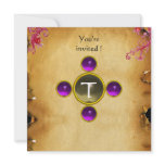 RIDERS IN THE STORM monogram amethyst Custom Invitations