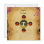 RIDERS IN THE STORM monogram ruby Custom Invitation