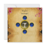 RIDERS IN THE STORM monogram sapphire Custom Invitations