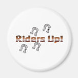 riders up! silver horseshoes magnets