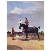 Riders With Two Horses By Wilhelm Von Kobell Custom Flyer