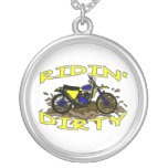 Ridin Dirty Dirt Bike In Mud Custom Necklace