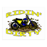 Ridin Dirty Dirt Bike In Mud Post Card