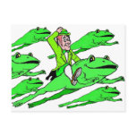 Riding a Frog on St. Patrick's Day Postcard Riding a Frog on St. Patrick's Day Postcard