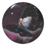 Riding Butterflies! Round Sticker