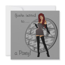 Riding Crop Mistress - Dungeon Wall Background Invites