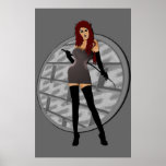 Riding Crop Mistress - Dungeon Wall Background Poster