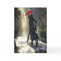 Riding in the Rain Greeting Card