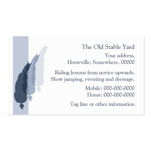 Riding instructor business card (back side)