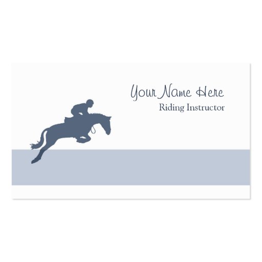 Riding instructor business card (front side)
