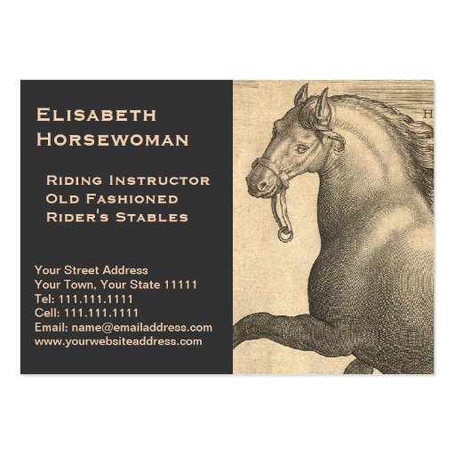 Riding Instructor Equestrian Antique Horse Vintage Business Card Templates