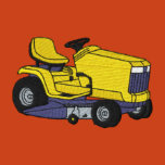 yellow, black, riding, chair, mower, trackter