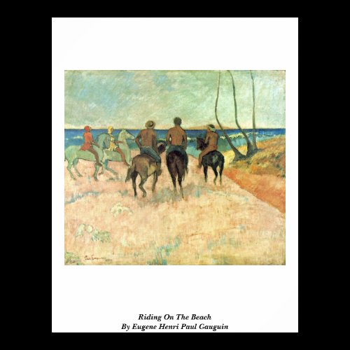 Riding On The Beach By Eugene Henri Paul Gauguin Print