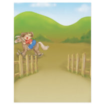 riding rocking little cowboy boy letterhead design