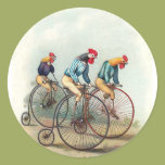 Riding Roosters Round Stickers