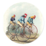 Riding Roosters Round Stickers